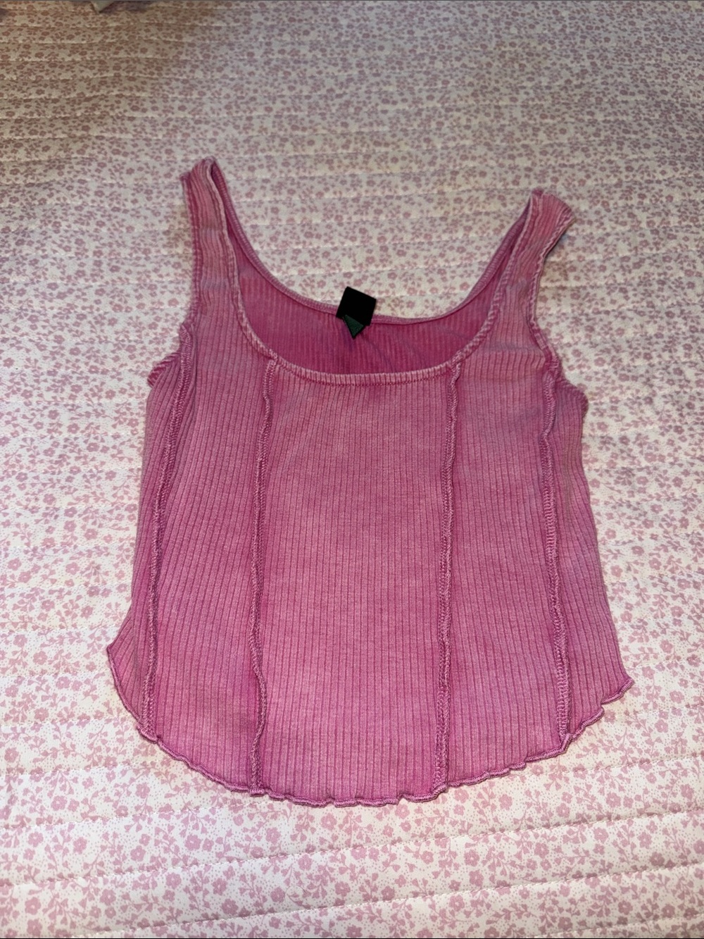 wild fable Pink Ribbed Scoop Tank